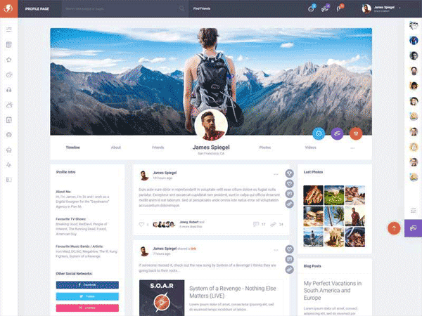 HTML源码 Bootstrap社交微博网站前端模板